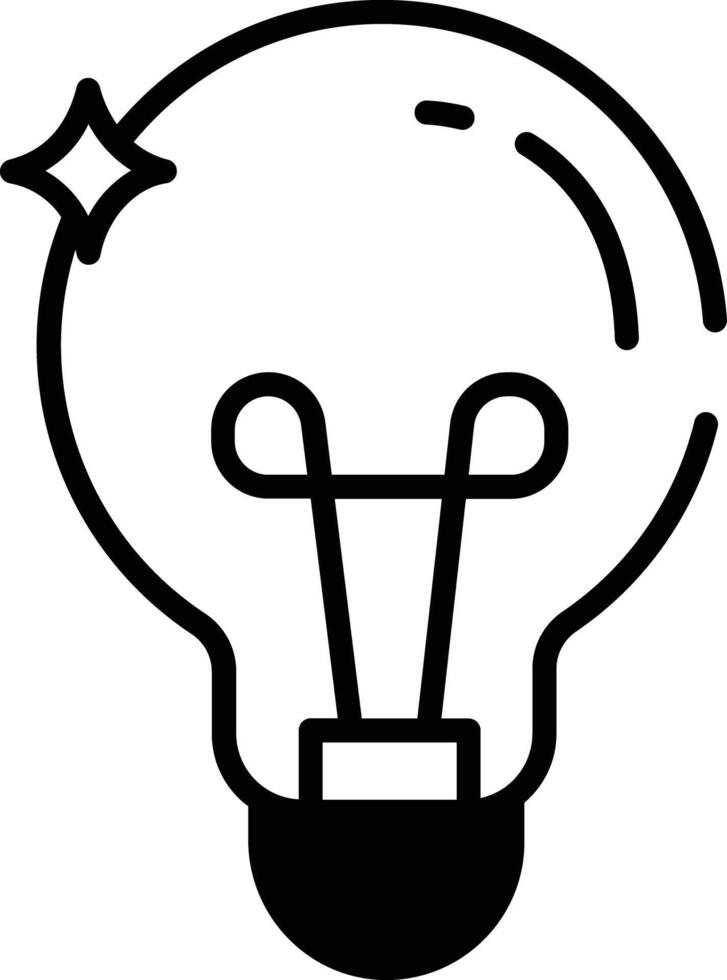 tungsten bulb glyph and line vector illustration