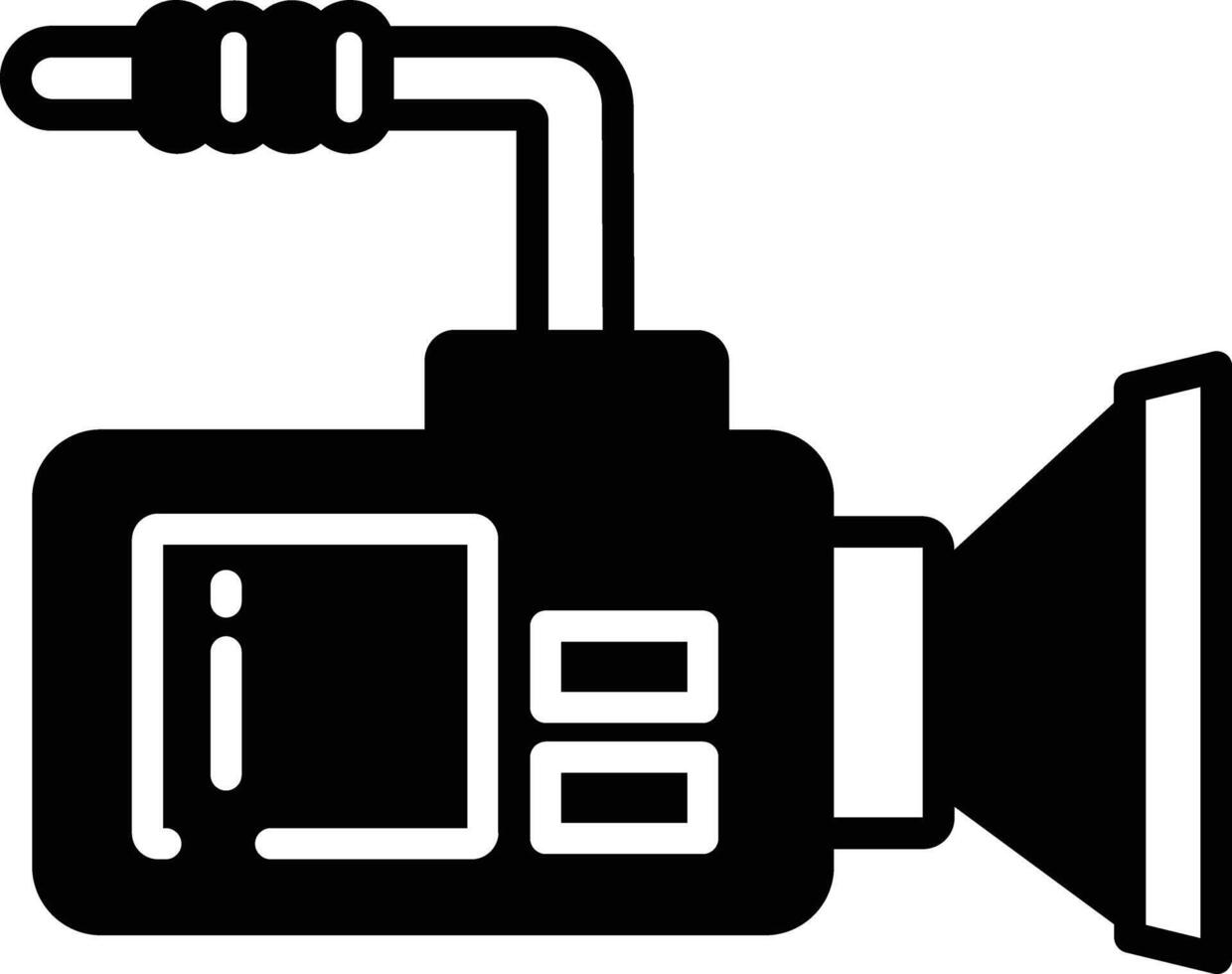 Video Camera glyph and line vector illustration