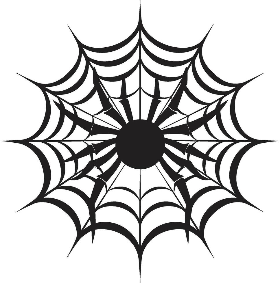 Spin Masterpiece Insignia Artful Spider and Web Icon for Impactful Branding Arachno Elegance Crest Stylish Spider with Spider Web Vector