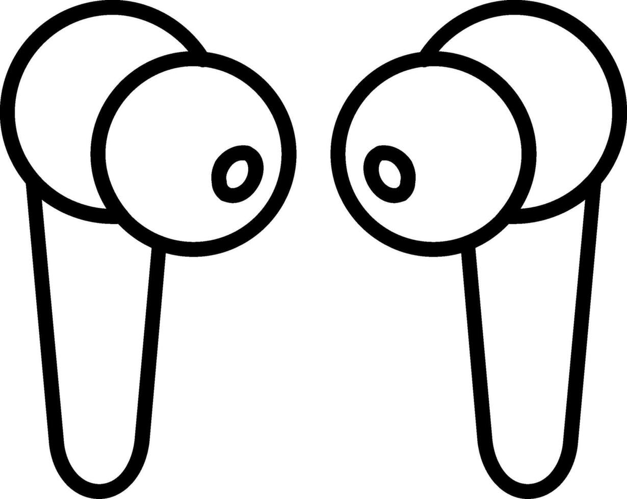 Earbuds Line Icon vector