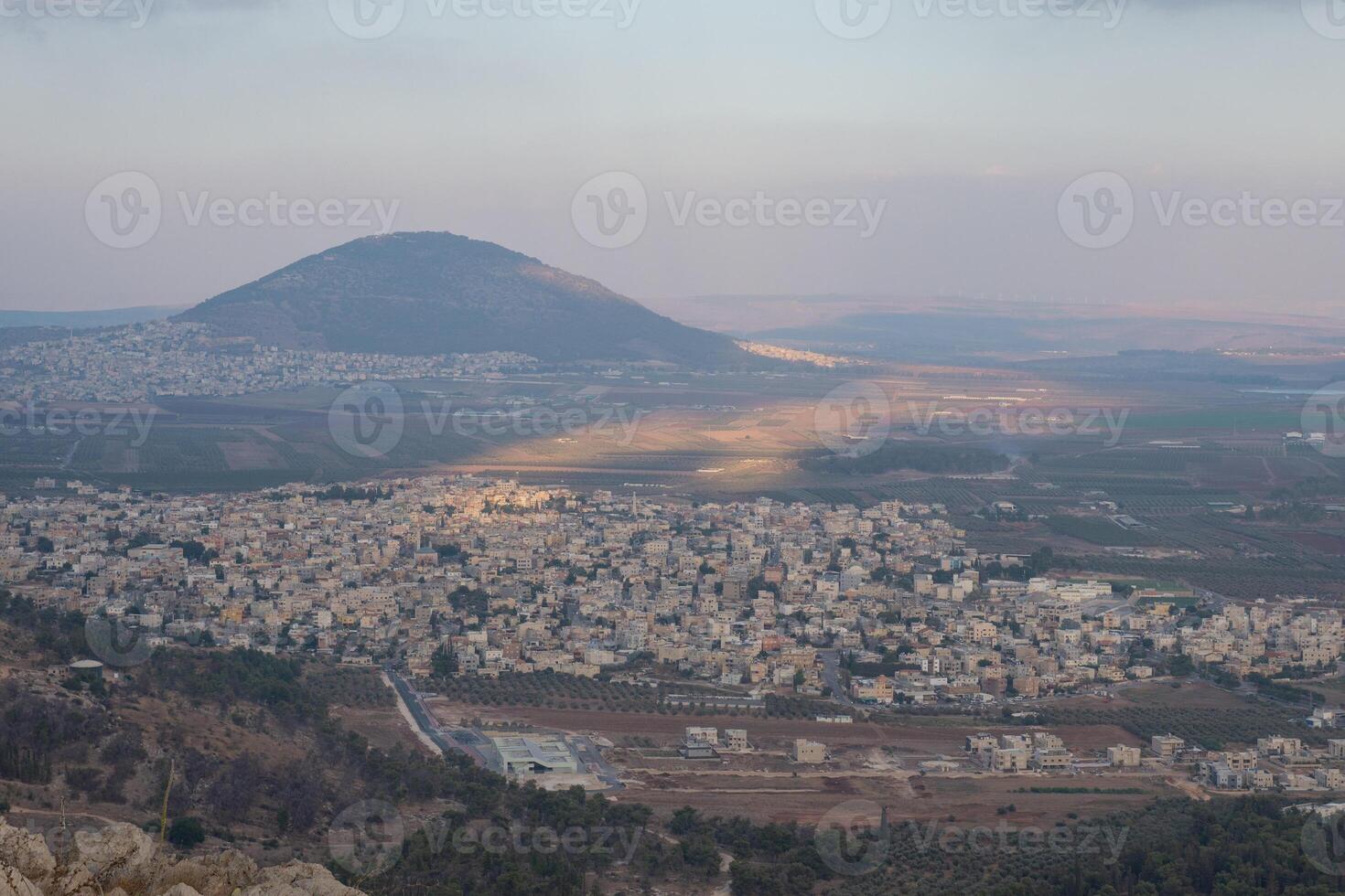 Landscape from the Jumping Mountain in Nazareth. Panoramic view photo