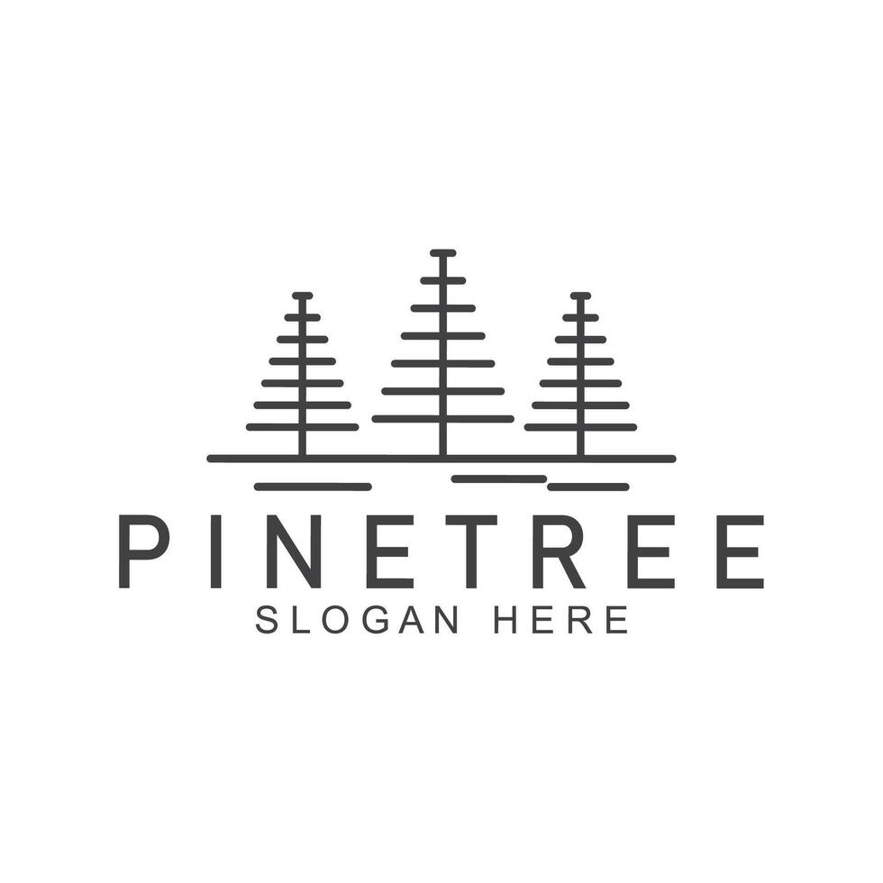 simple pine or fir tree logo pine house evergreen.for pine forest adventurers camping nature badges and business. vector