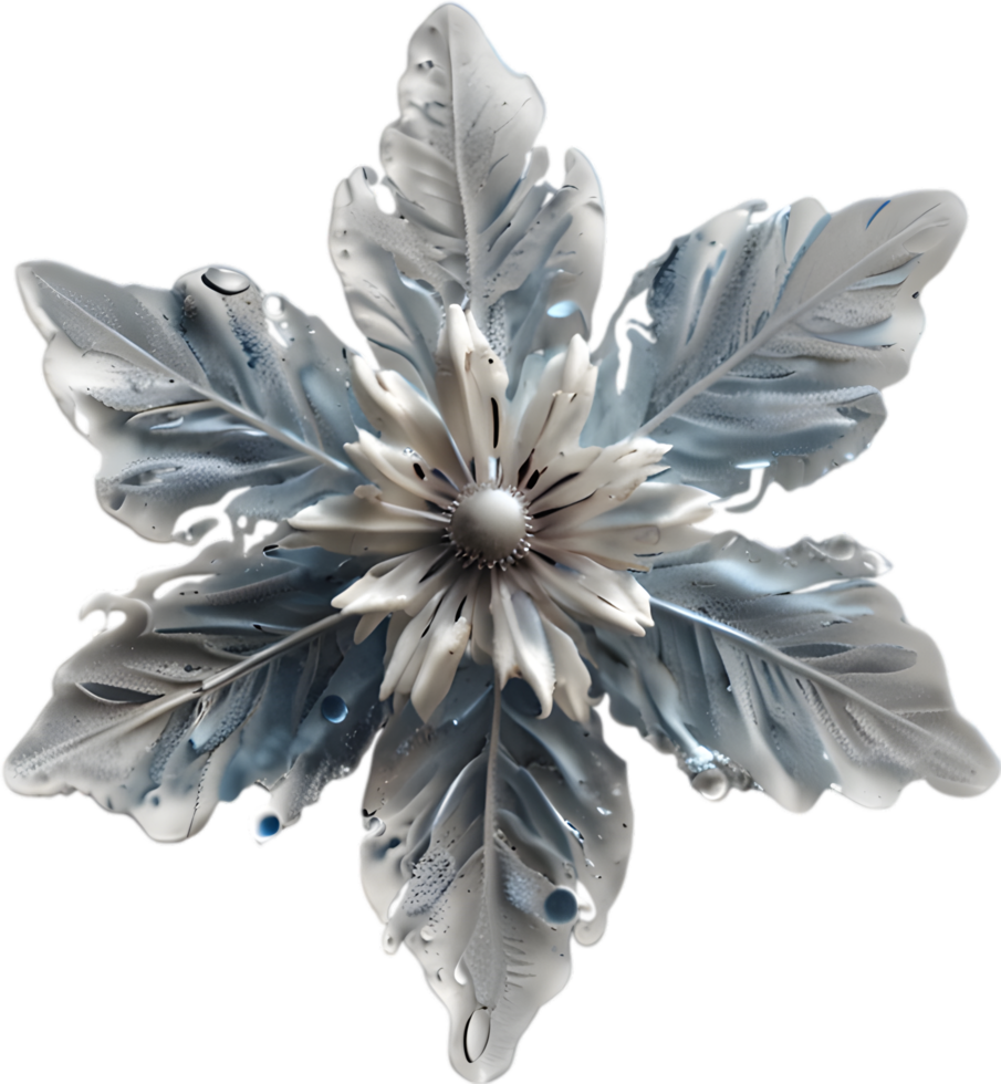 Enchanted frost flower, clipart for decoration. Ai-Generated. png