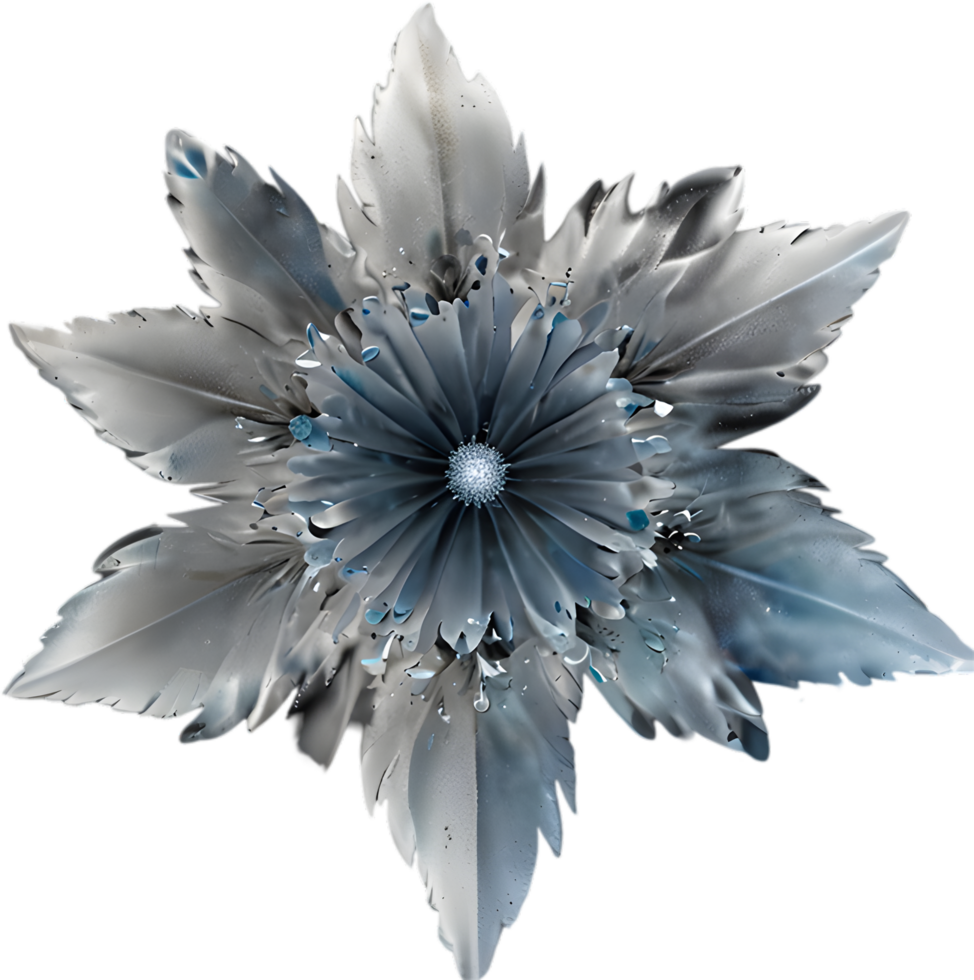 Enchanted frost flower, clipart for decoration. Ai-Generated. png