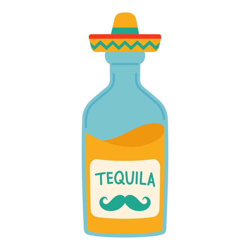 A bottle of tequila isolated on a white background vector