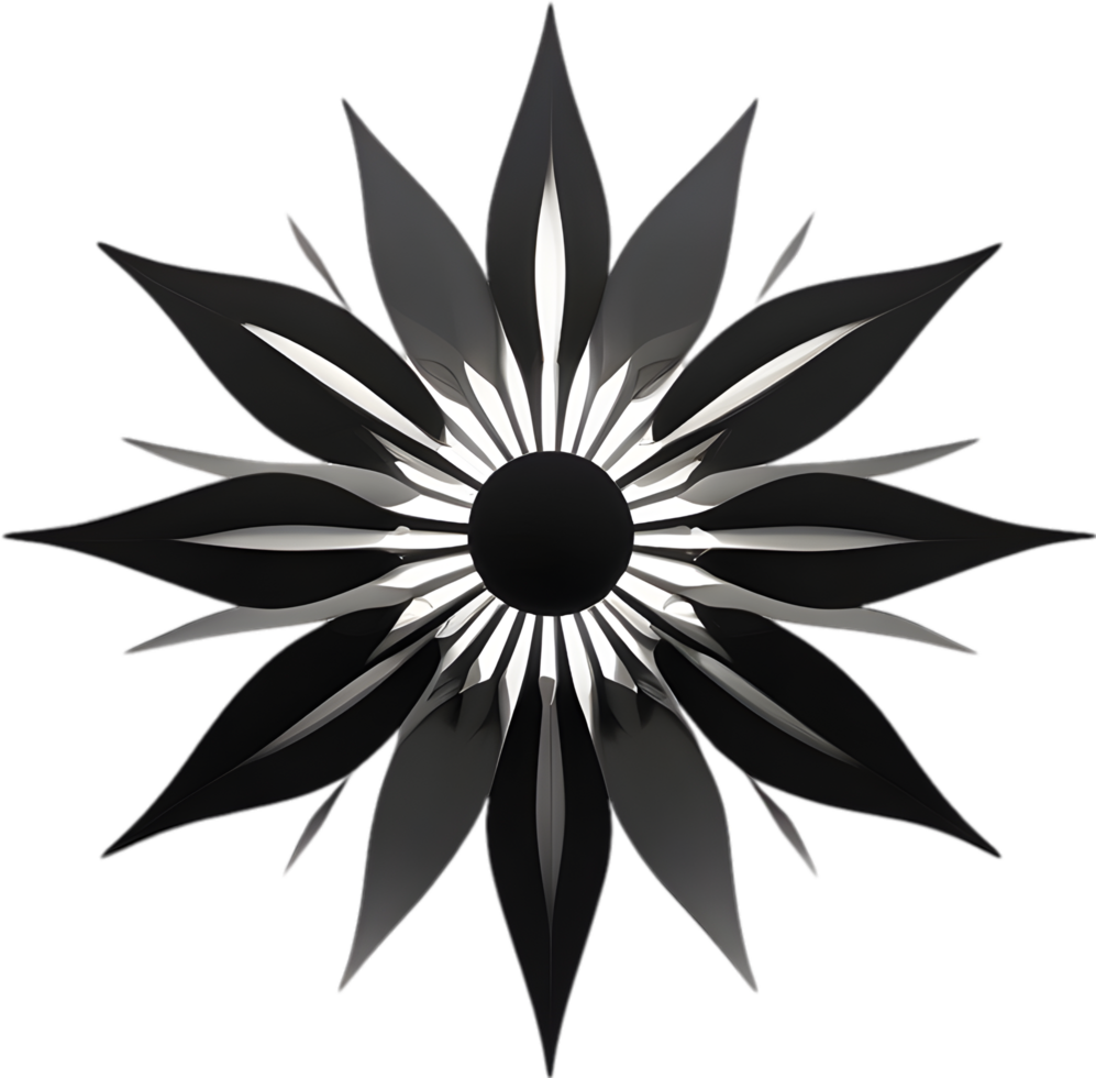 Flower with a sunburst effect. AI-Generated. png