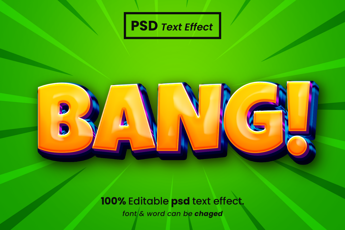 Glossy 3D Editable Text Effect psd