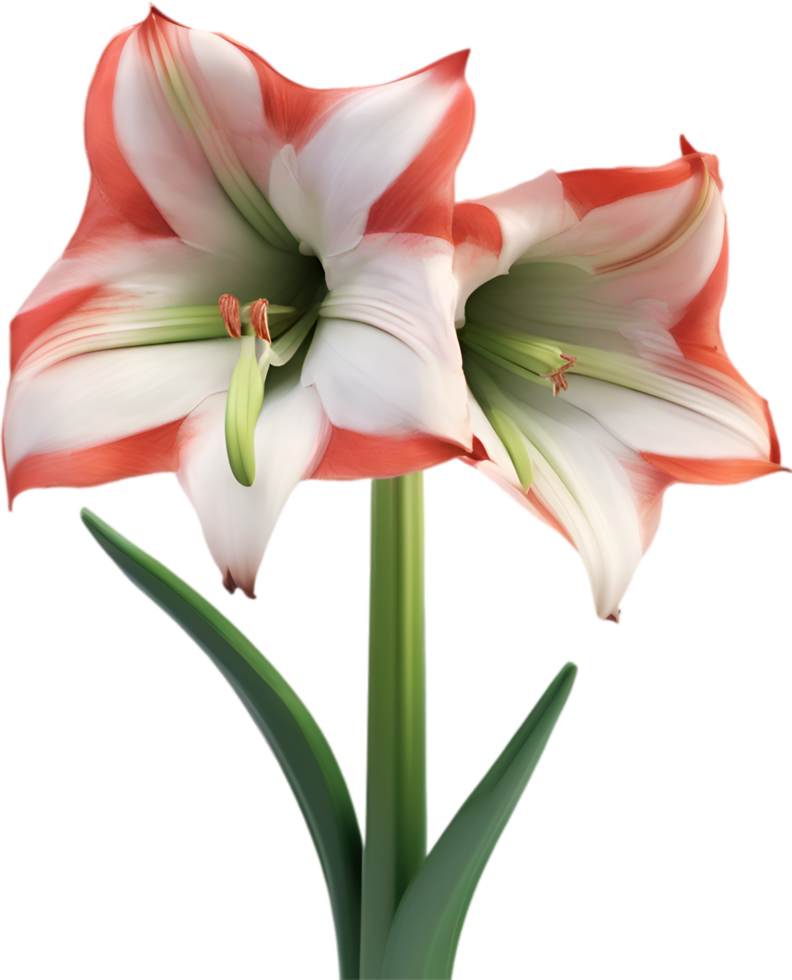 Amaryllis clipart. A cute Amaryllis flower icon. AI-Generated. png