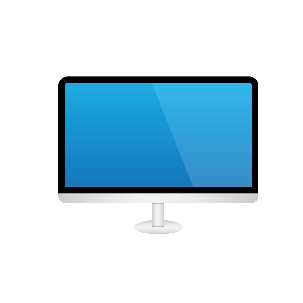 Clip art of monitor lcd with silver frame vector