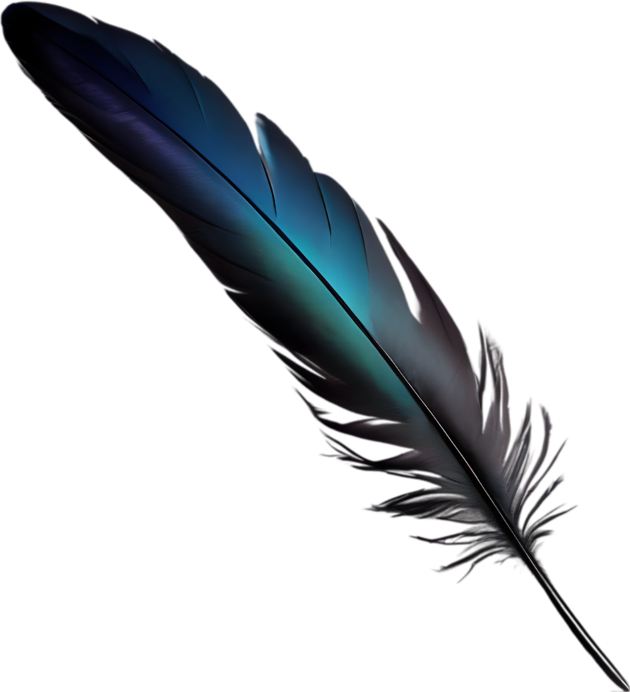 Close-up of black crow-inspired feathers. AI-Generated. png