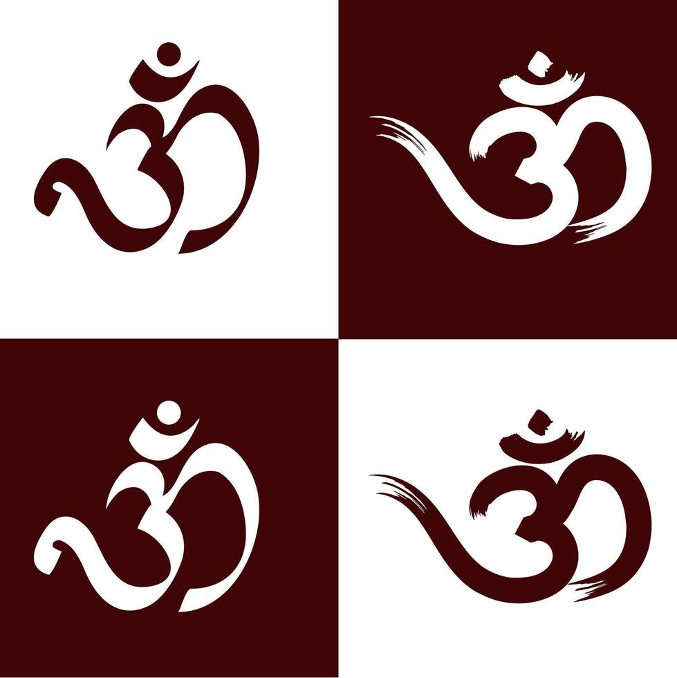 Beautiful Glowing OM with om rays in red and orange color shades for wall of Temples, Houses and for interior works etc. vector