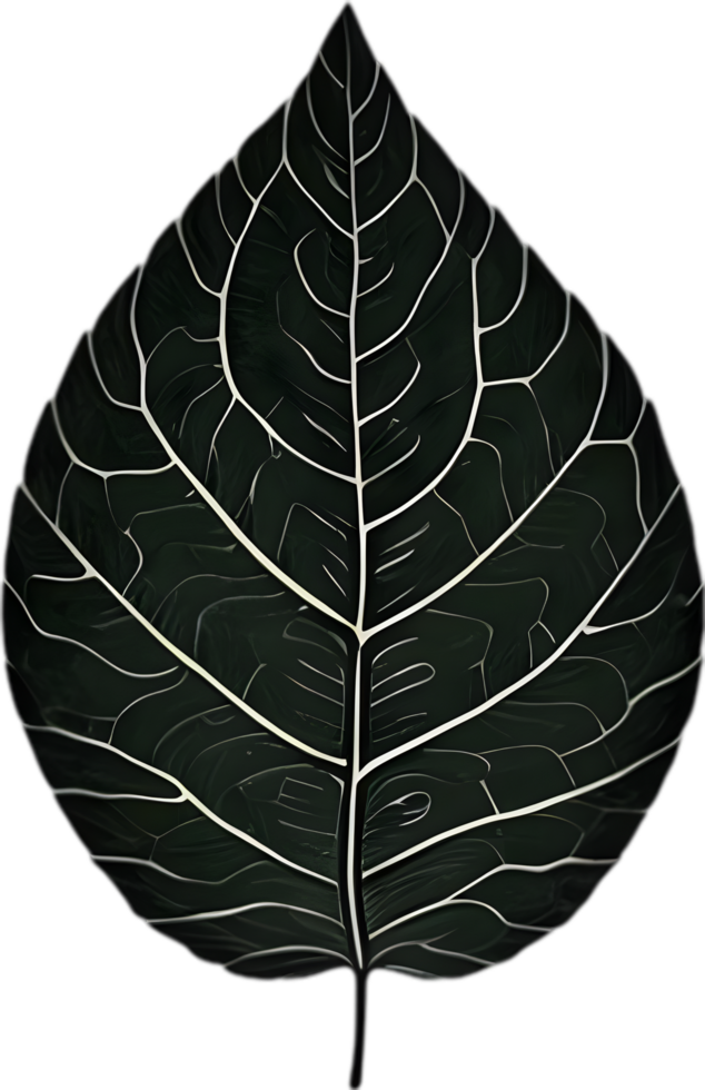 An image of a stylized leaf. AI-Generated. png