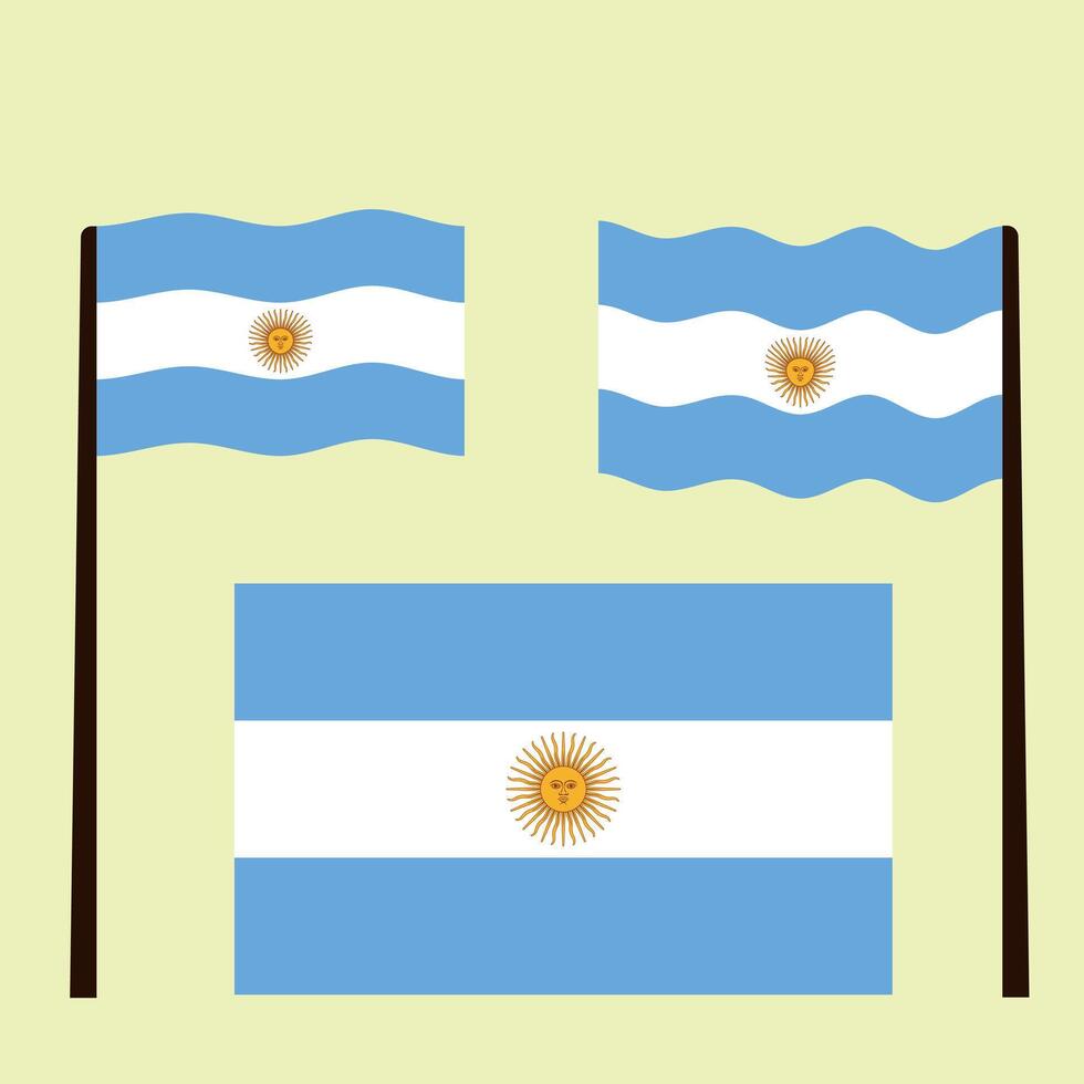Argentina waving flag realistic flag. Flag of Argentina isolated on white background vector