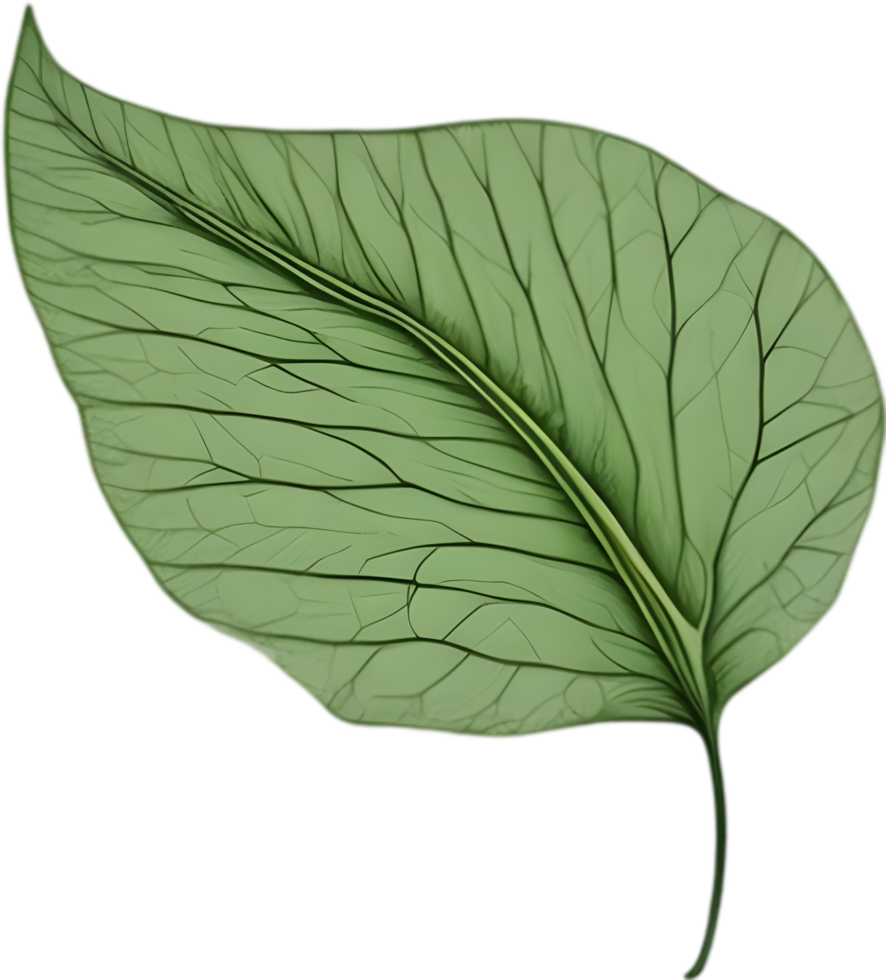 An image of a stylized leaf. AI-Generated. png