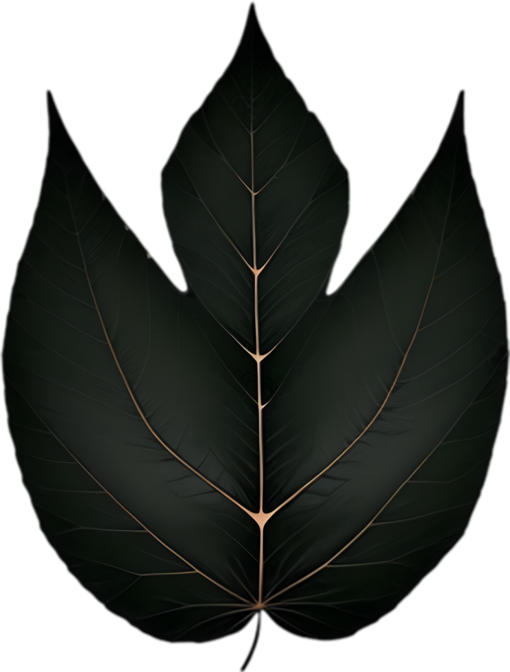 An image of a stylized leaf. AI-Generated. png