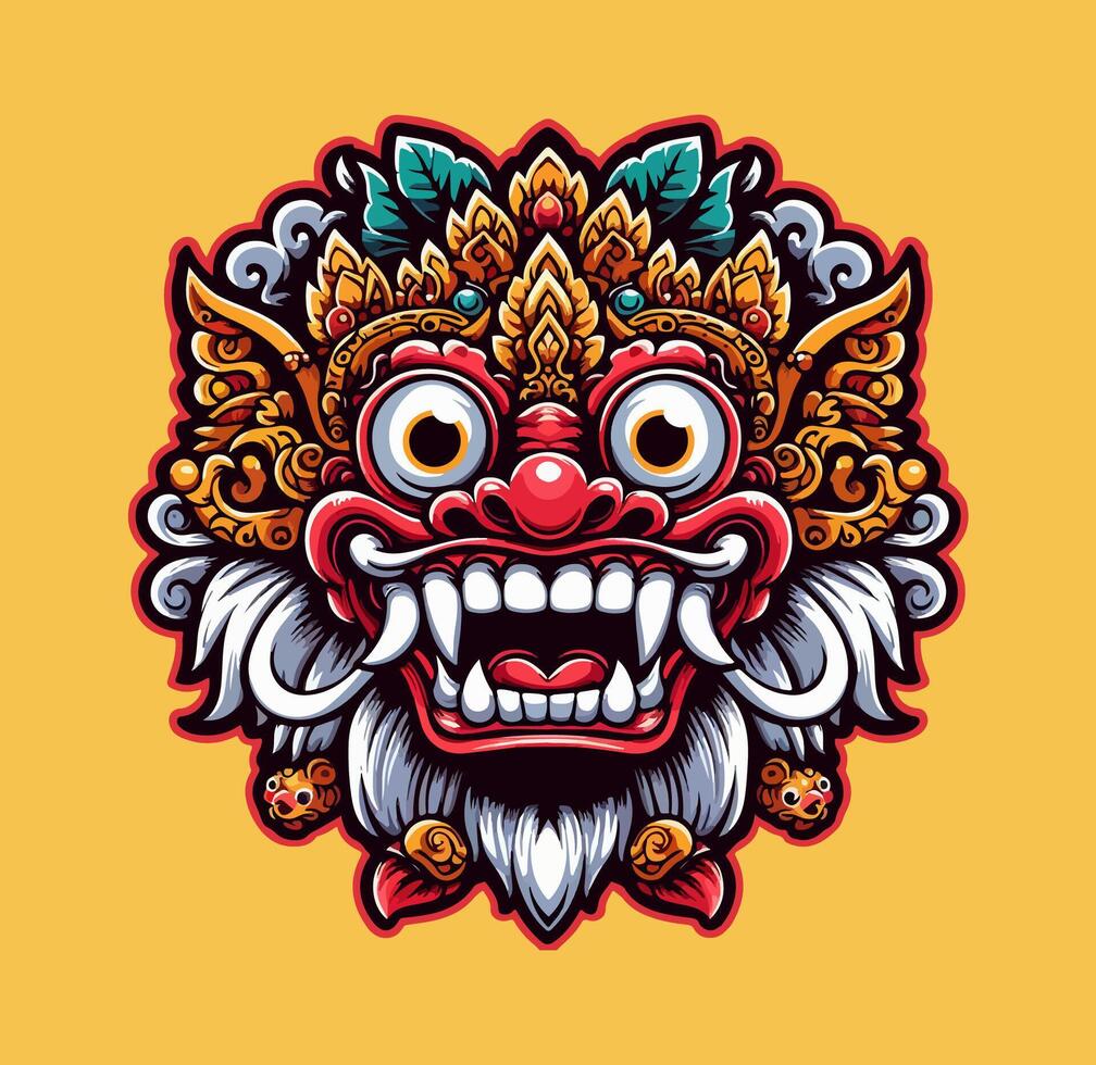 Balinese barong illustration vector