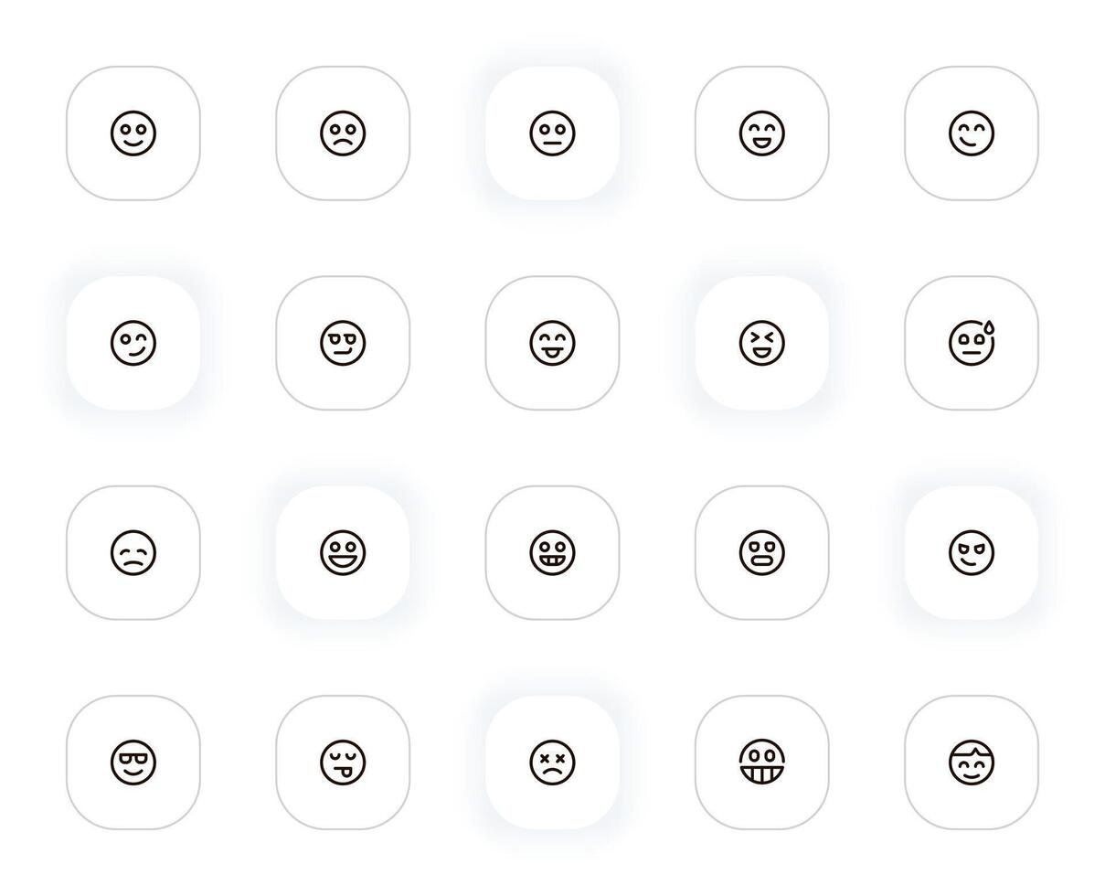 Smileys and emoji line icons set. Sad, laugh, wink, joy, happiness, face, fun, cute, angry, dead. outline pictograms for web and ui, ux mobile app design. Editable Stroke. 24x24 Pixel Perfect. vector