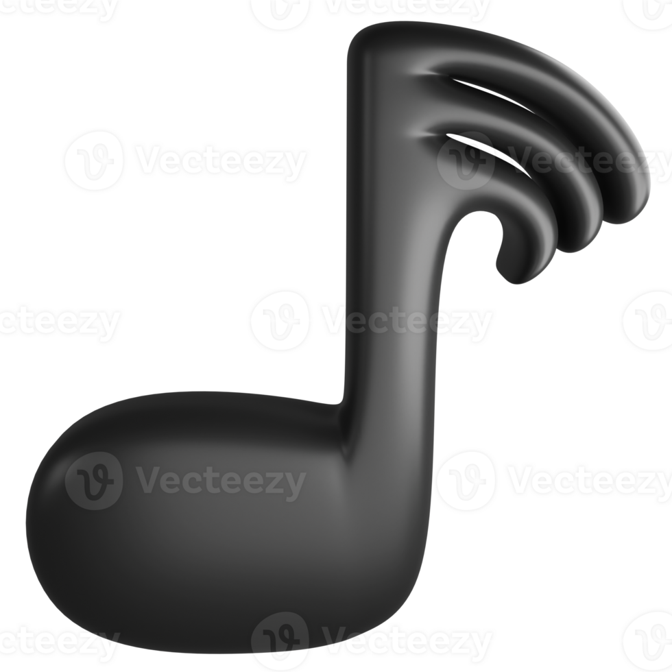 demisemiquaver o trenta secondi Nota clipart piatto design icona isolato su trasparente sfondo, 3d rendere divertimento e musica concetto png