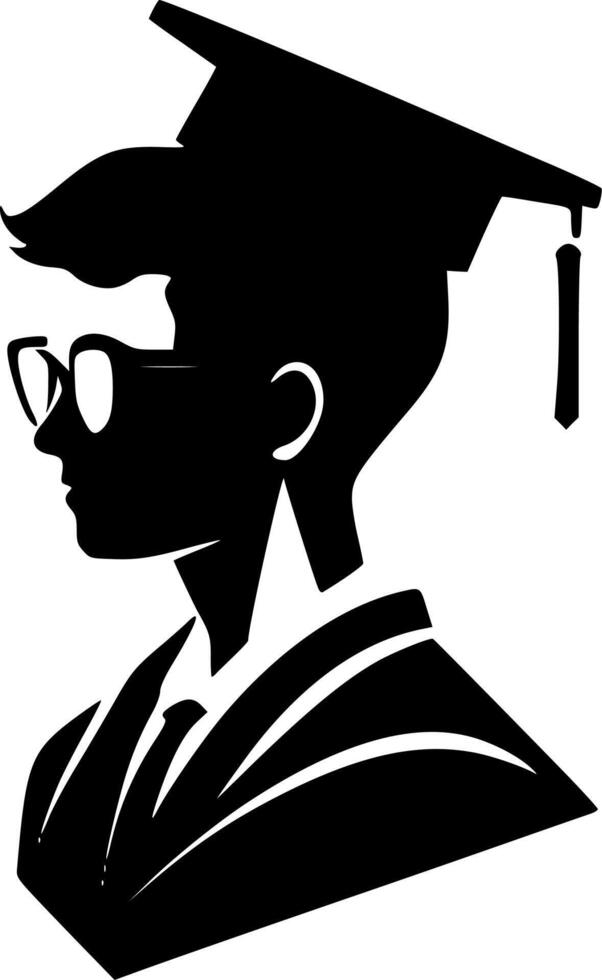Graduate, Black and White Vector illustration