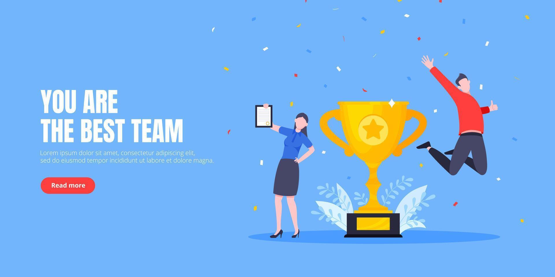 Employee recognition or proud workers of the month business concept. vector