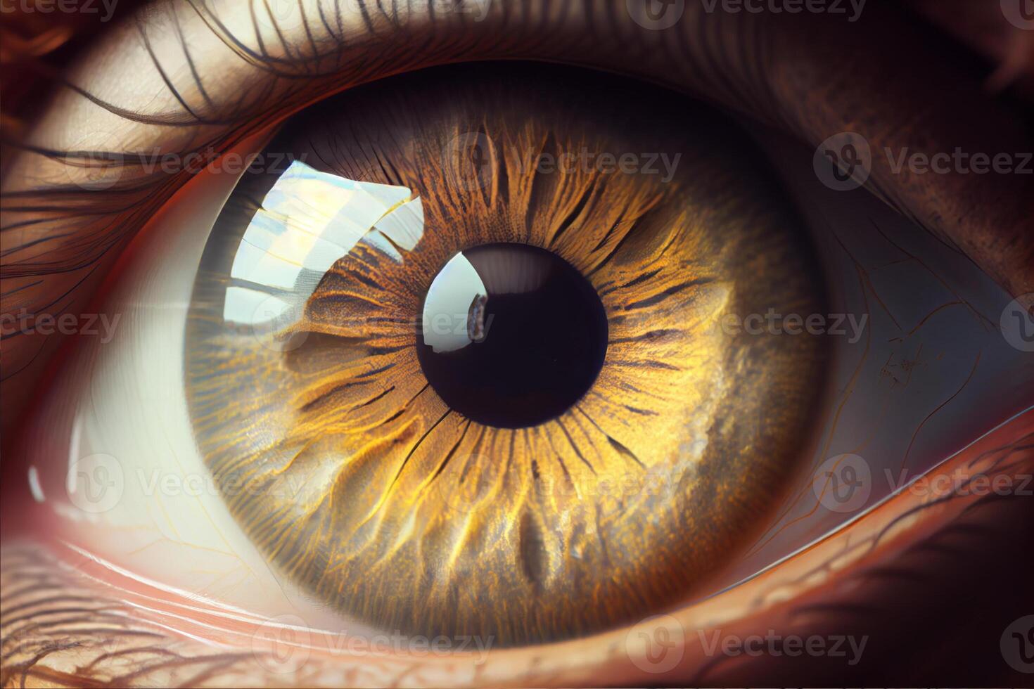 Macro image of human eye brown close up. photo