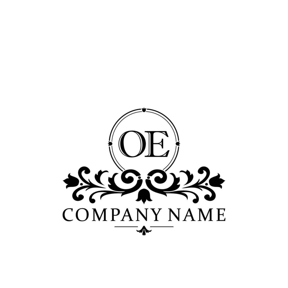 Initial letter OE simple and elegant monogram design template logo vector