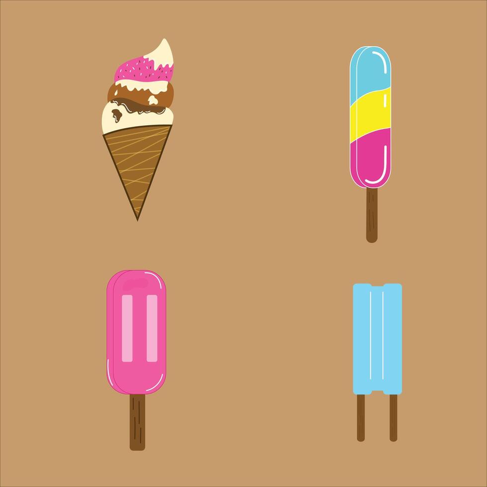 ice cream vector illustration template various shape variants