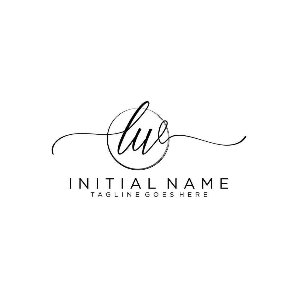 Initial LW feminine logo collections template. handwriting logo of initial signature, wedding, fashion, jewerly, boutique, floral and botanical with creative template for any company or business. vector
