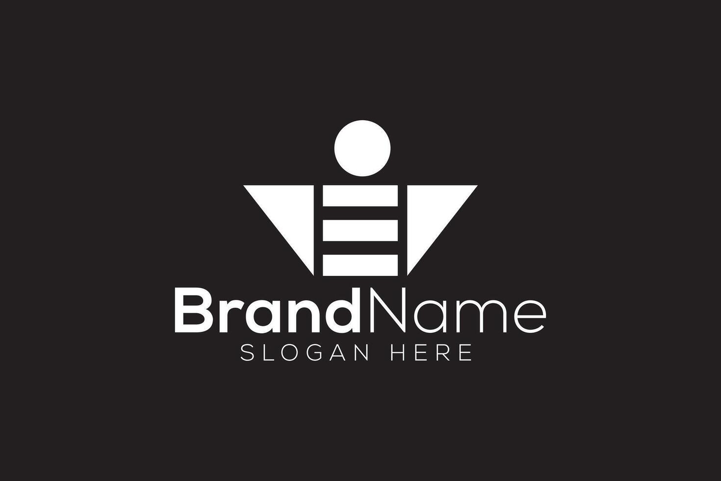Letter E freedom man logo design vector template