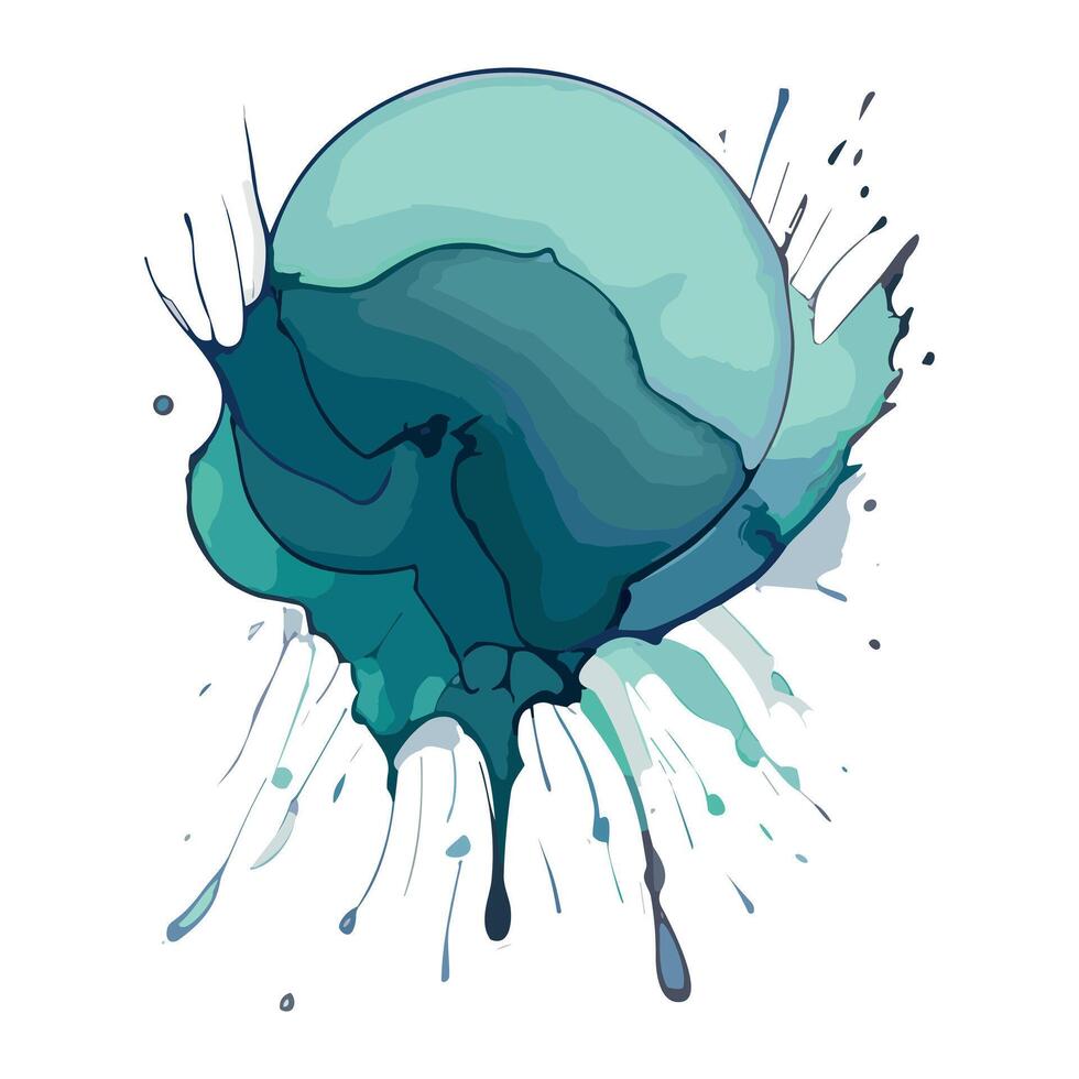 Watercolor illustration, water, soft, doodle, colourful, bubble, splash, paint, vector, watercolor, stain, splatter, brush vector