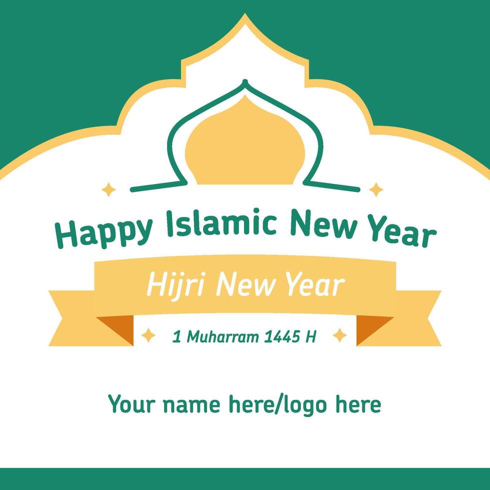 Happy New Hijri Year, Islamic New Year 1445 Hijriyah vector