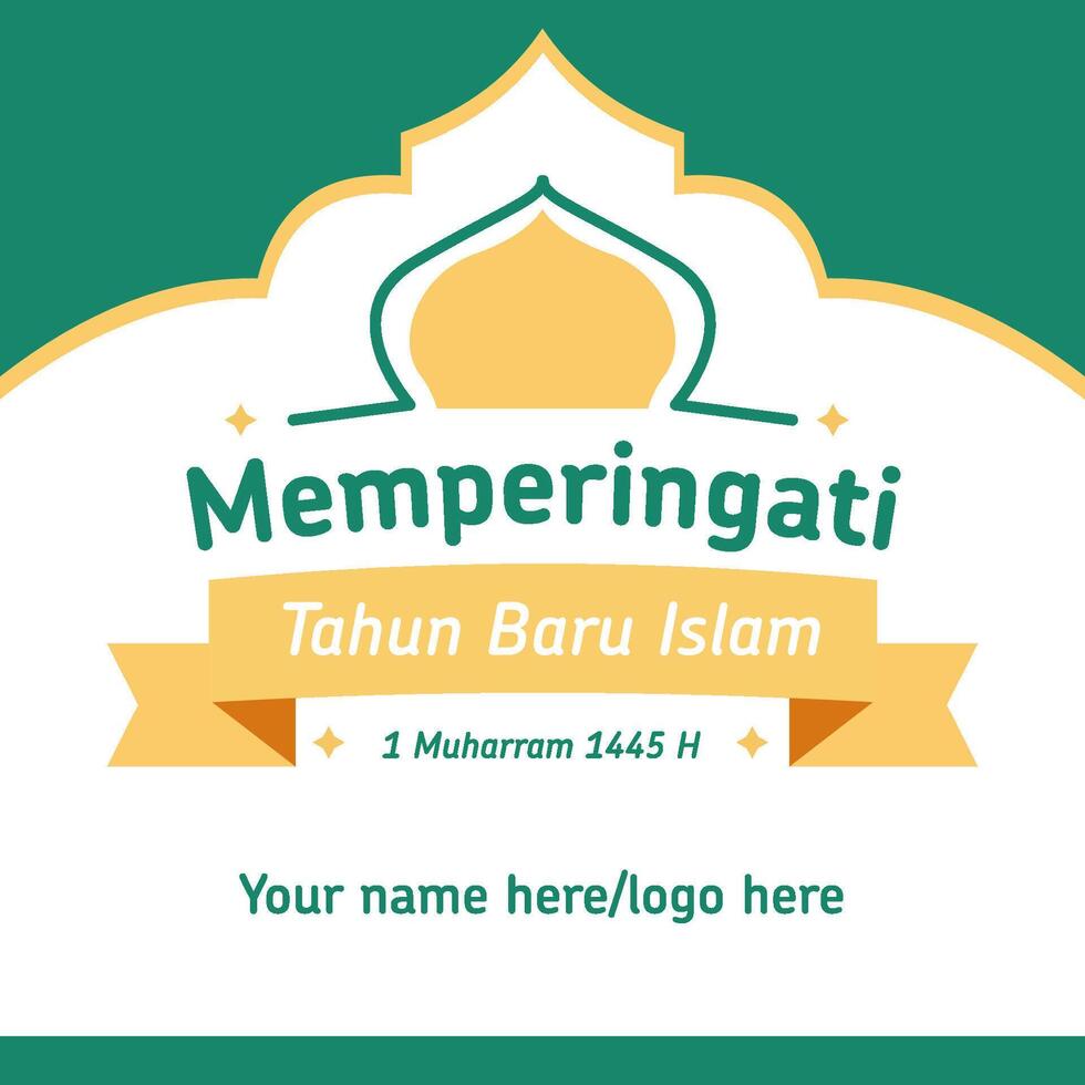 Memperingati Tahun baru Islam 1445 Hijriyah. Happy New Hijri Year, Islamic New Year 1445 Hijriyah vector