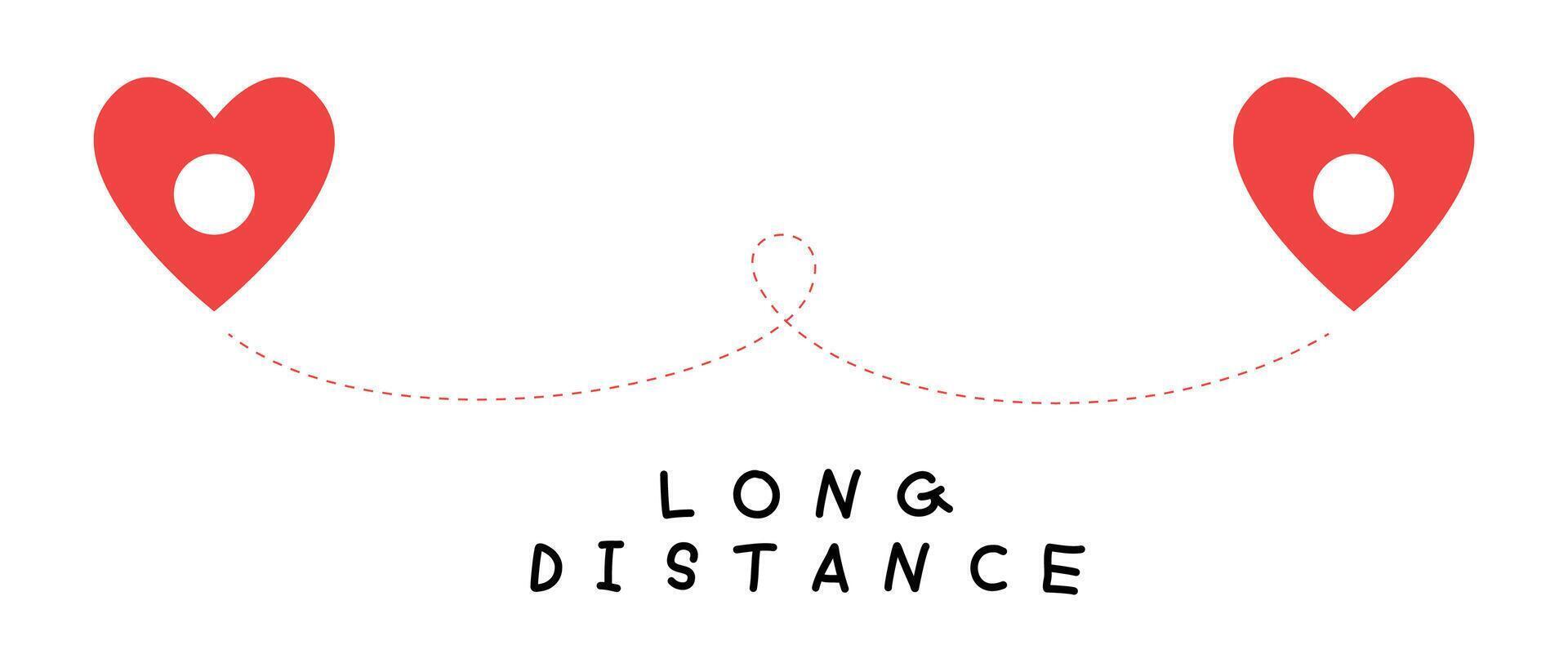 Love long distance sign and symbol vector