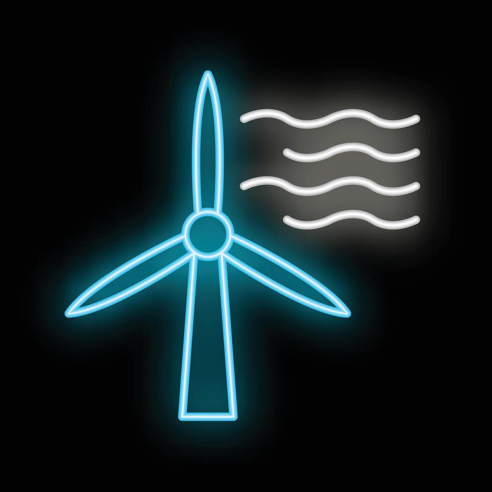 Eco friendly alternative energy source and waste recycling icon, concept green eco earth glow neon flat vector illustration, isolated on black.