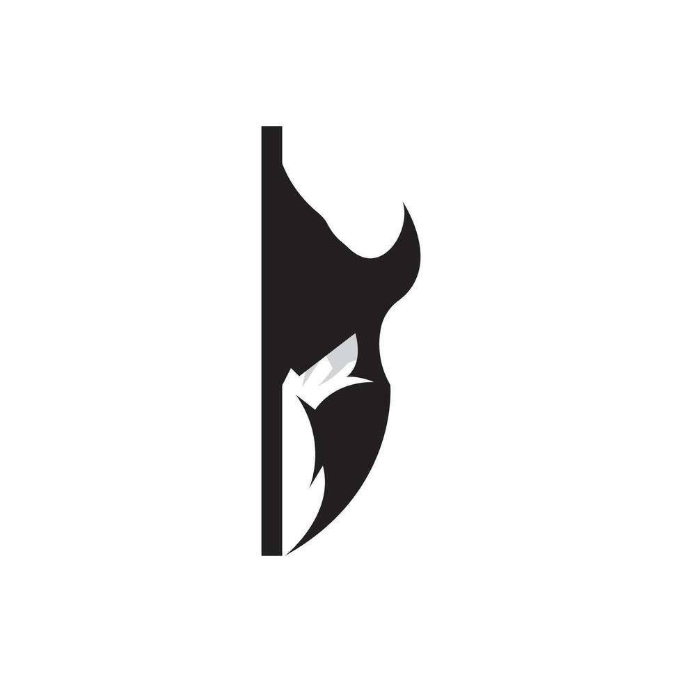 Spartan Logo Design, Vector VIking Guardian Fighter, Simple Greek Warrior Helmet