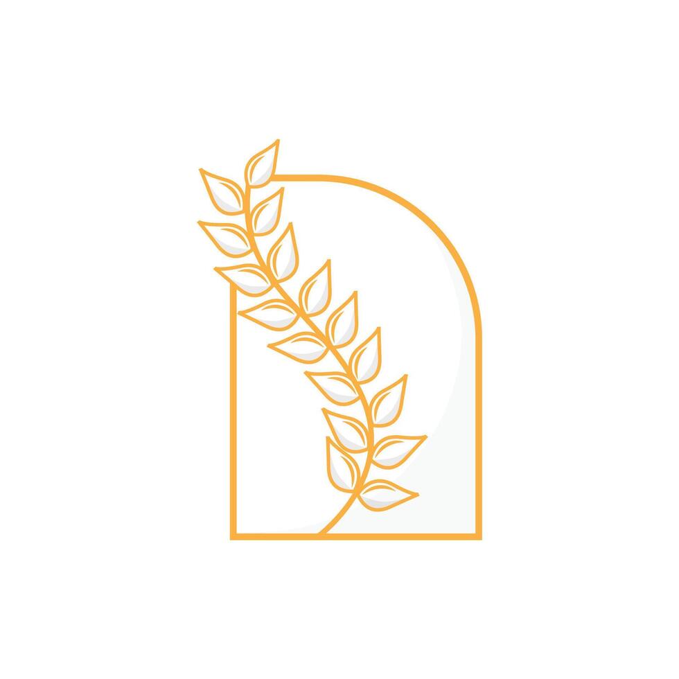 Rice Logo, Farm Wheat Logo Design, Vector Wheat Rice Icon Template Retro Vintage Illustration