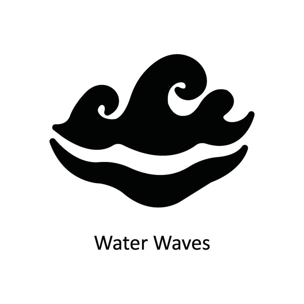 Water Waves Vector Solid Icon Design illustration. Nature and ecology Symbol on White background EPS 10 File