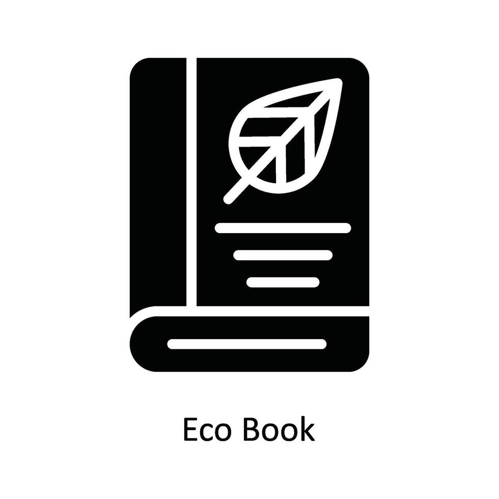 Eco Book Vector Solid Icon Design illustration. Nature and ecology Symbol on White background EPS 10 File