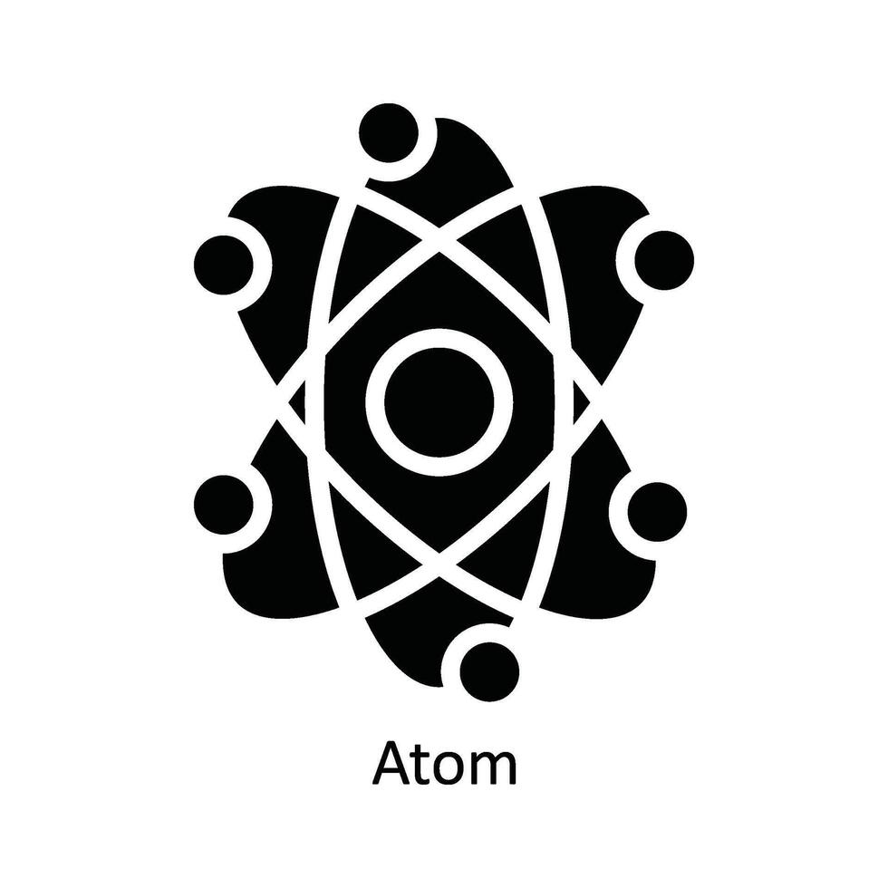 Atom Vector Solid Icon Design illustration. Nature and ecology Symbol on White background EPS 10 File