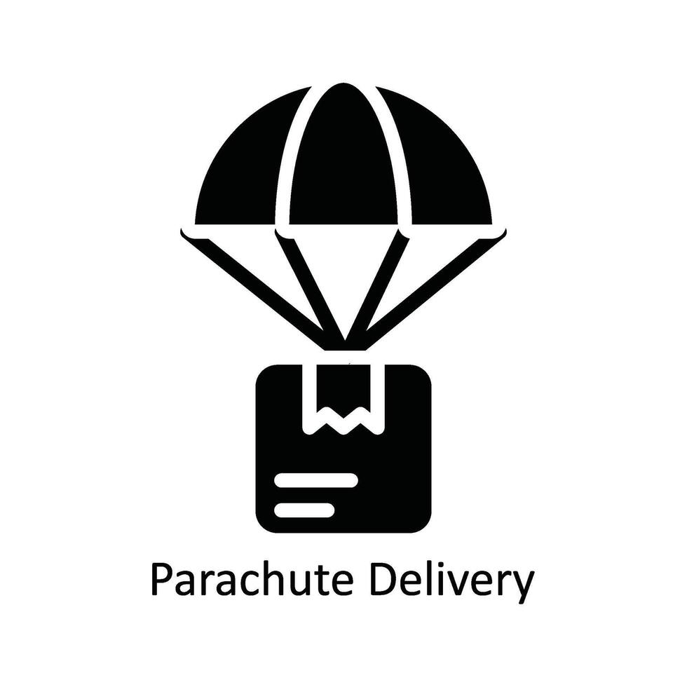 Parachute Delivery Vector Solid Icon Design illustration. Nature and ecology Symbol on White background EPS 10 File