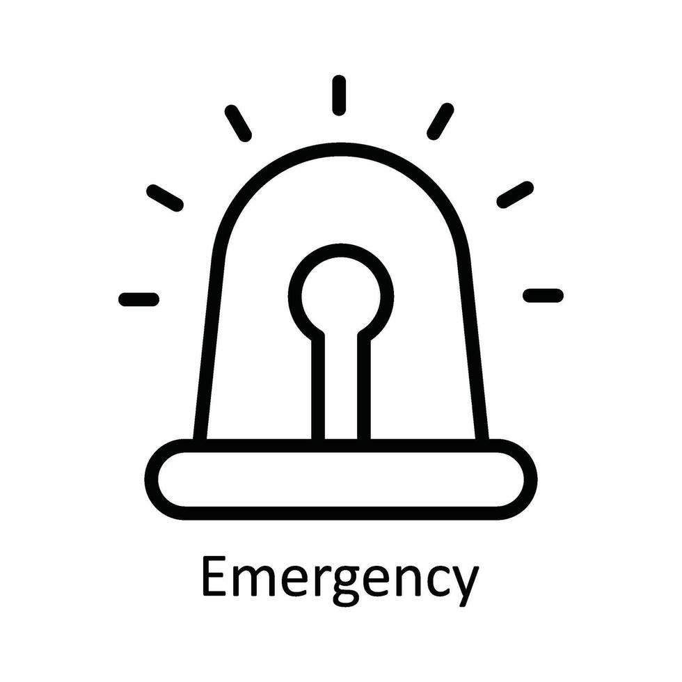 Emergency Vector  outline Icon Design illustration. Cyber security  Symbol on White background EPS 10 File