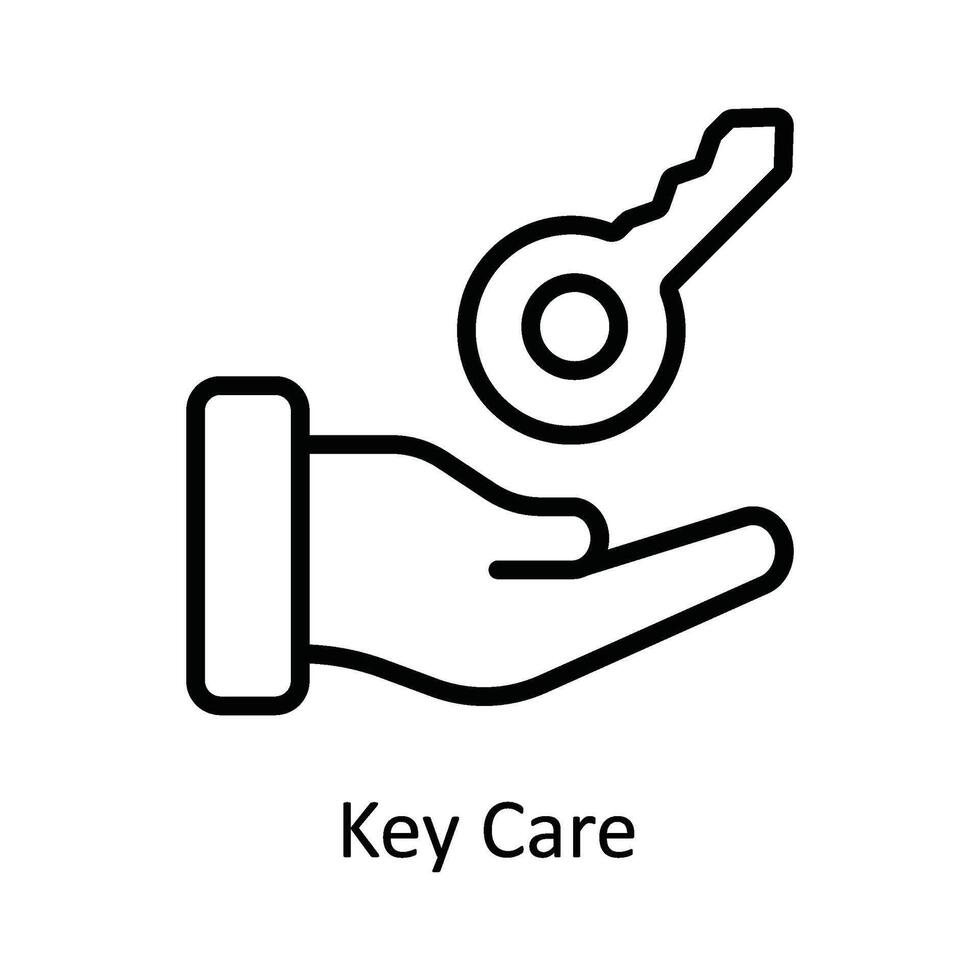 Key Care Vector  outline Icon Design illustration. Cyber security  Symbol on White background EPS 10 File