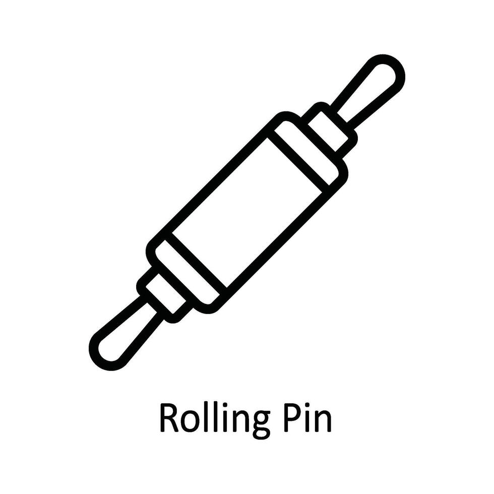 Rolling Pin Vector outline Icon Design illustration. Kitchen and home  Symbol on White background EPS 10 File