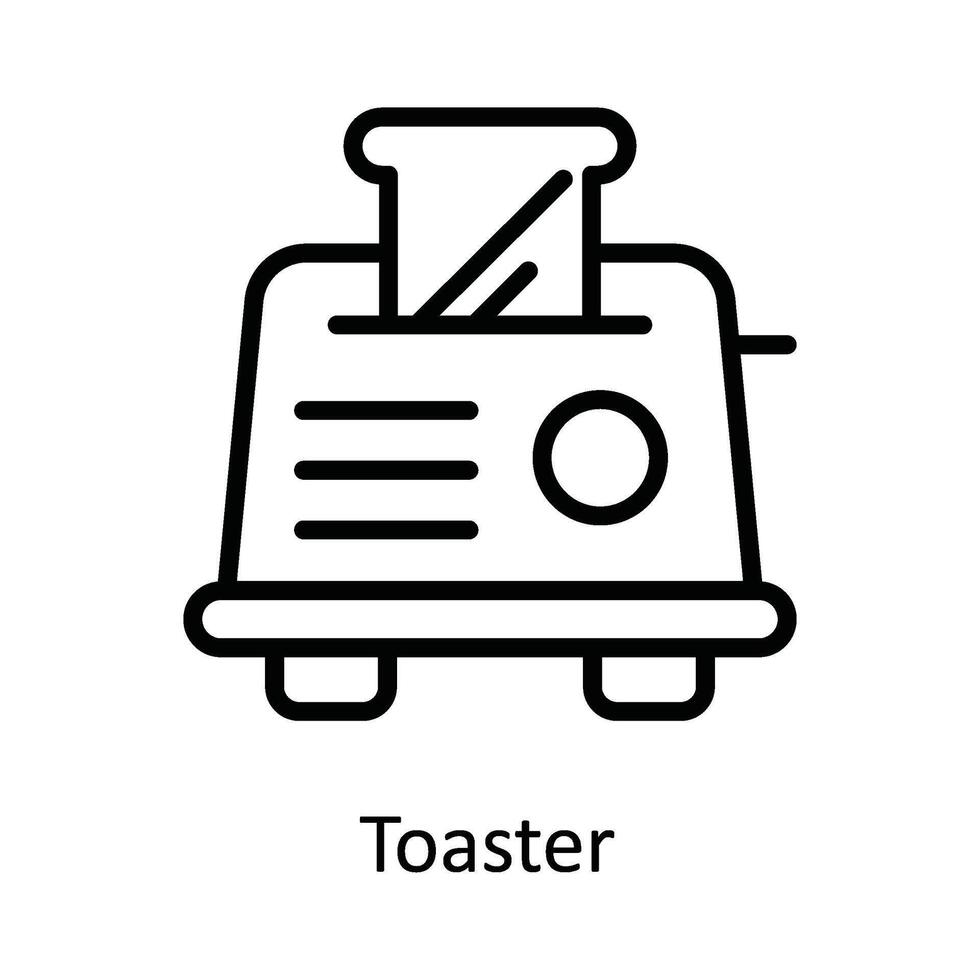 Toaster Vector outline Icon Design illustration. Kitchen and home  Symbol on White background EPS 10 File