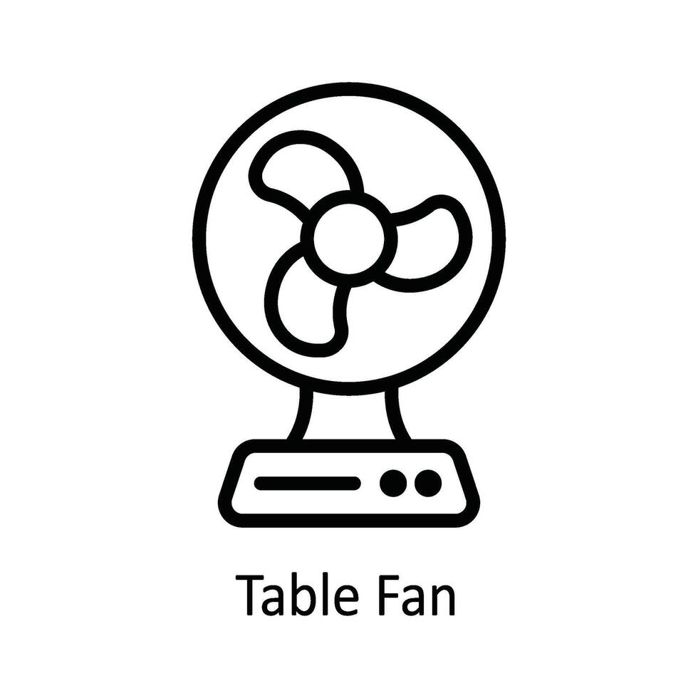 Table Fan Vector outline Icon Design illustration. Kitchen and home  Symbol on White background EPS 10 File