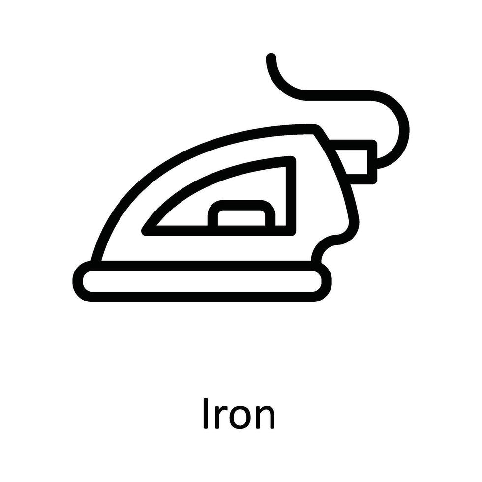 Iron Vector outline Icon Design illustration. Kitchen and home  Symbol on White background EPS 10 File