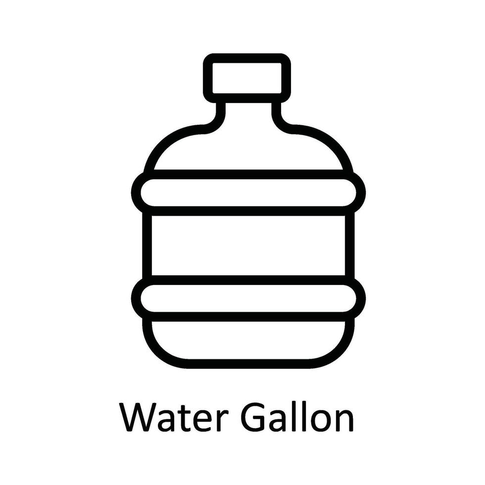 Water Gallon Vector outline Icon Design illustration. Kitchen and home  Symbol on White background EPS 10 File