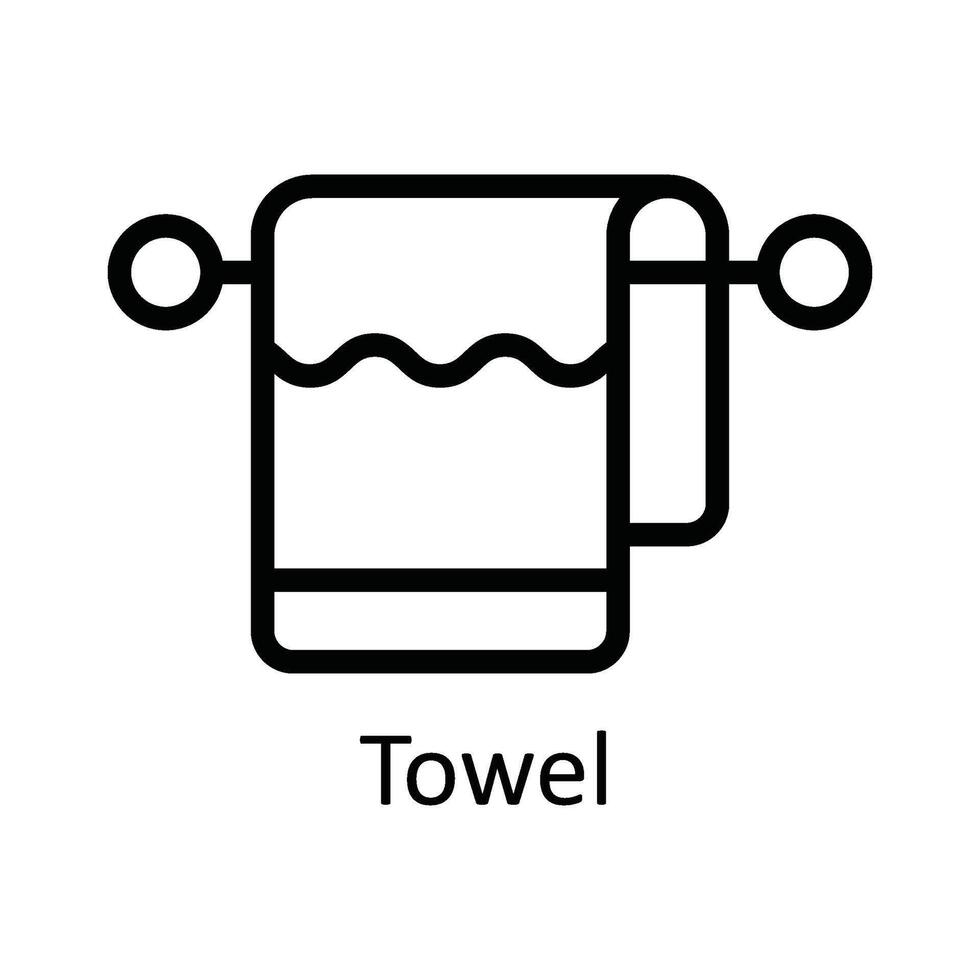 Towel Vector outline Icon Design illustration. Kitchen and home  Symbol on White background EPS 10 File