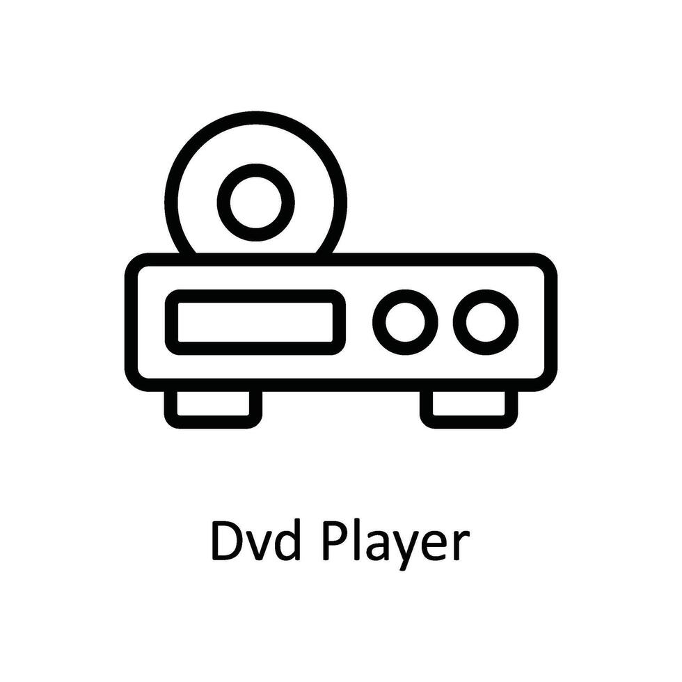 Dvd Player Vector outline Icon Design illustration. Kitchen and home  Symbol on White background EPS 10 File
