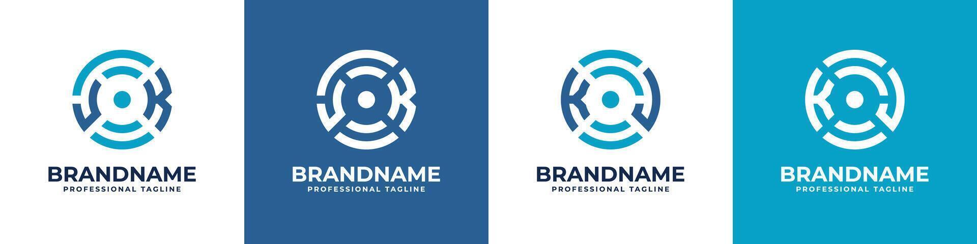 Letter KJ or JK Global Technology Monogram Logo, suitable for business with KJ or JK initials. vector
